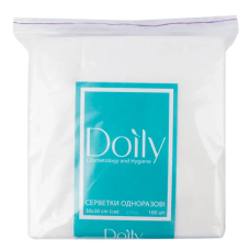 Серветки в пачці зі спанлейсу  Doily 30х20см (100шт/ пач) текстура гладка