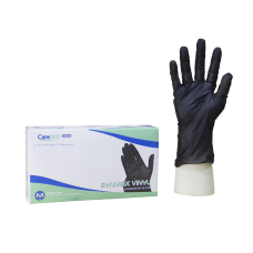 Рукавички вінілові без пудри Care365 Synmax Vinyl black L (100 шт)