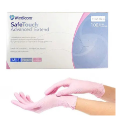 Перчатки нитриловые SafeTouch Pink Medicom размер M (100 шт) цвет розовый