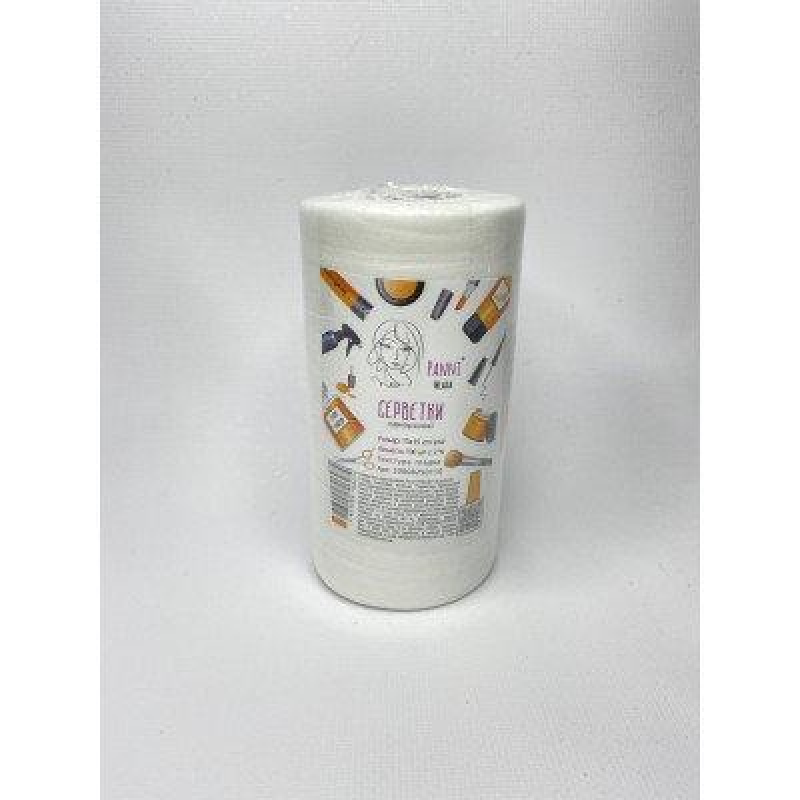 Салфетки в рулоне из спанлейса Panni Mlada 25х30см (100шт/ рул) текстура сетка