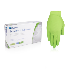 Рукавички нітрилові SafeTouch Medicom Green розмір L (100 шт) колір Зелене яблуко