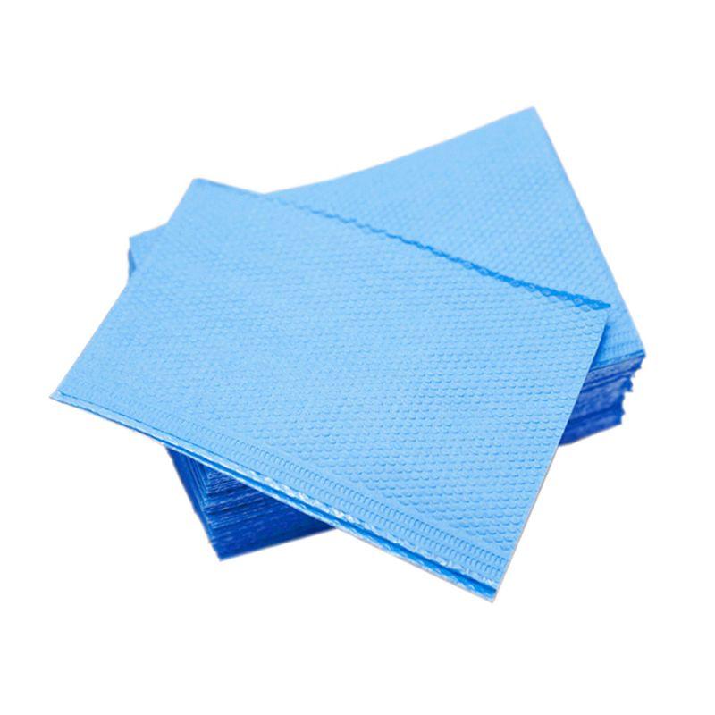 Серветки - нагрудник медична 3-х шарова 33*44 см (50 шт. в пачці) колір блакитний