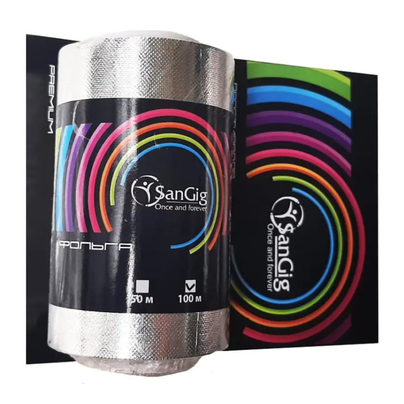 Фольга алюмінієва 0,12 * 100 м 12 мкм (1 рул) SanGig з тисненням