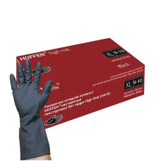 Рукавички XL Hoffen High Risk Чорні латексні підвищеної міцності (25 пар уп)