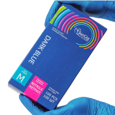 Рукавички нітрилові M (7-8) SanGig, щільність 3.5 г. - Сині (100 шт)