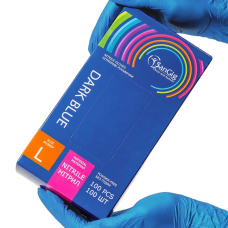 Рукавички нітриловіL (8-9)  SanGig, щільність 3.5 г. - Сині (100 шт)