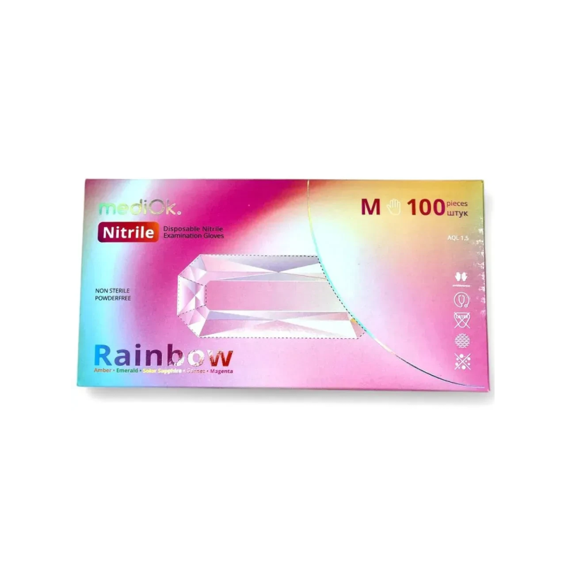Нітрилові рукавички MediOK, RAINBOW, M