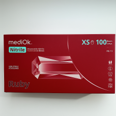 Рукавички нітрилові Mediok, розмір XS, бордові, 100 шт