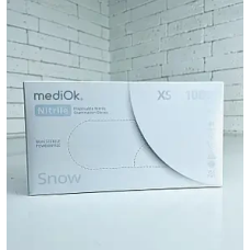 Нітрилові рукавички MediOK Snow розмір XS 3.5 г (100 шт), білі
