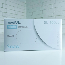 Нітрилові рукавички MediOK Snow розмір XL 3.5 г (100 шт), білі