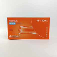 Рукавички нітрилові mediOk AMBER, (100 шт./50 пар)помаранчеві, M