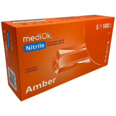 Рукавички нітрилові mediOk AMBER, (100 шт./50 пар)помаранчеві, S