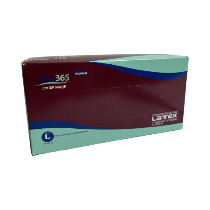 Рукавички Супер Міцні Латексні нестерильні з подовженою манжеткою Care Premium розмір L