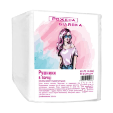 Рушники одноразові Рожева Білявка 40х70 см (спанлейс, сетка) 50 штук