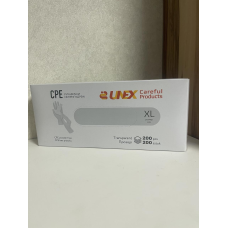 Рукавички CPE XL прозорі Unix неопудрені 200 шт./пач.