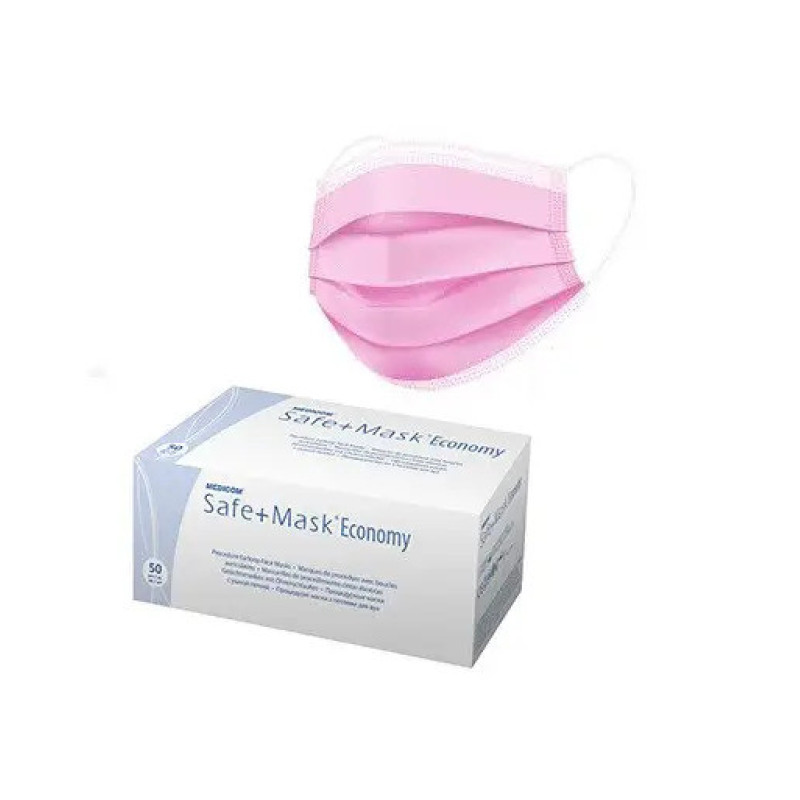 Маски медичні одноразові нестерильні рожеві 50шт medicom