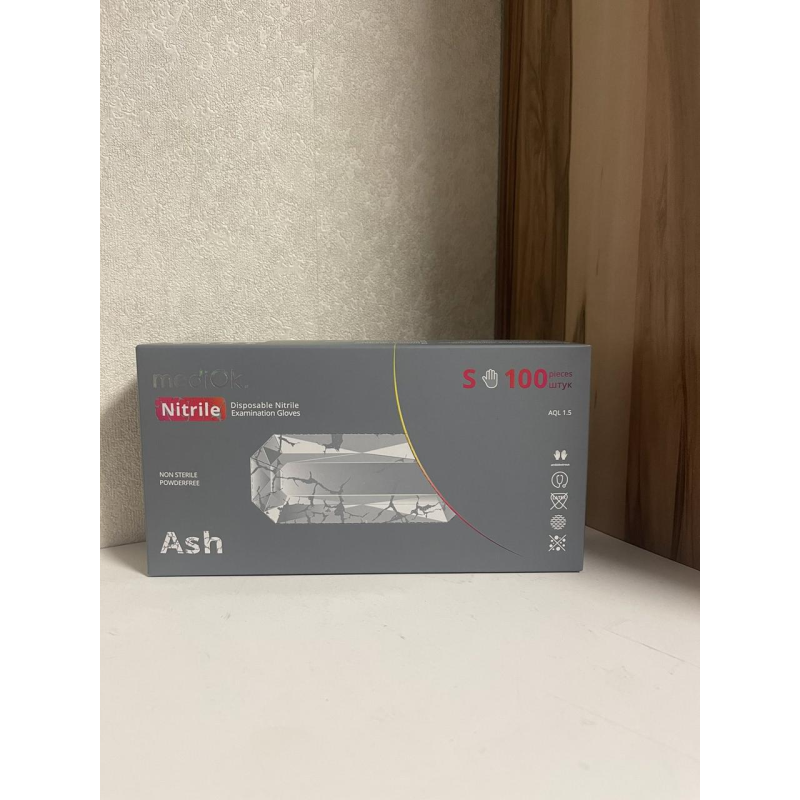 Рукавички нітрилові MediOk by AMPri ASH (100 шт/50 пар) сірі, Сірий,S