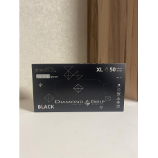 Рукавички нітрилові GRIP BLACK розмір XL (щільність 8,6 г) підвищеної міцності чорні неопудрені (25пар/1уп) Mediok