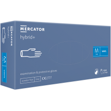 Рукавички оглядові захисні  MERCATOR hybrid + неприпудрені вінілові M 100 шт