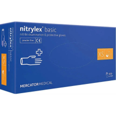 Рукавички нітрилові оглядові NITRYLEX  BASIC нестерильні неприпудрені XS 100 шт blue