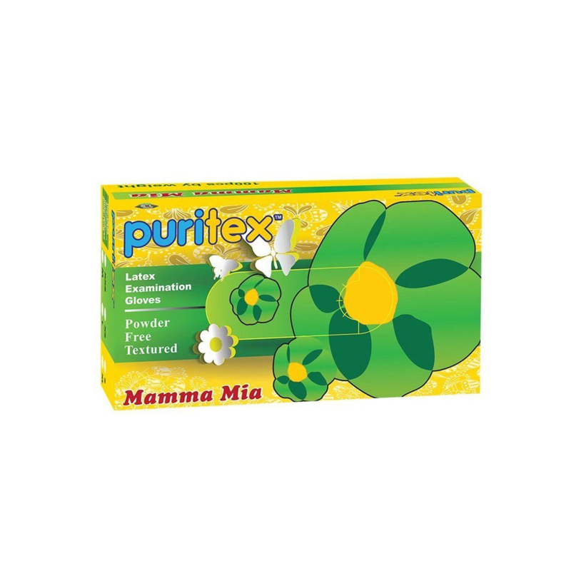 Рукавички латексні  puritex mamma mia 6 гр розмір  XL (100 шт)