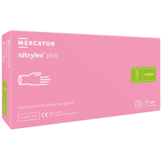 Рукавички нітрілові оглядові  Nitrylex pink S