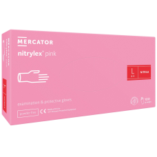 Рукавички нітрілові оглядові   Nitrylex pink L